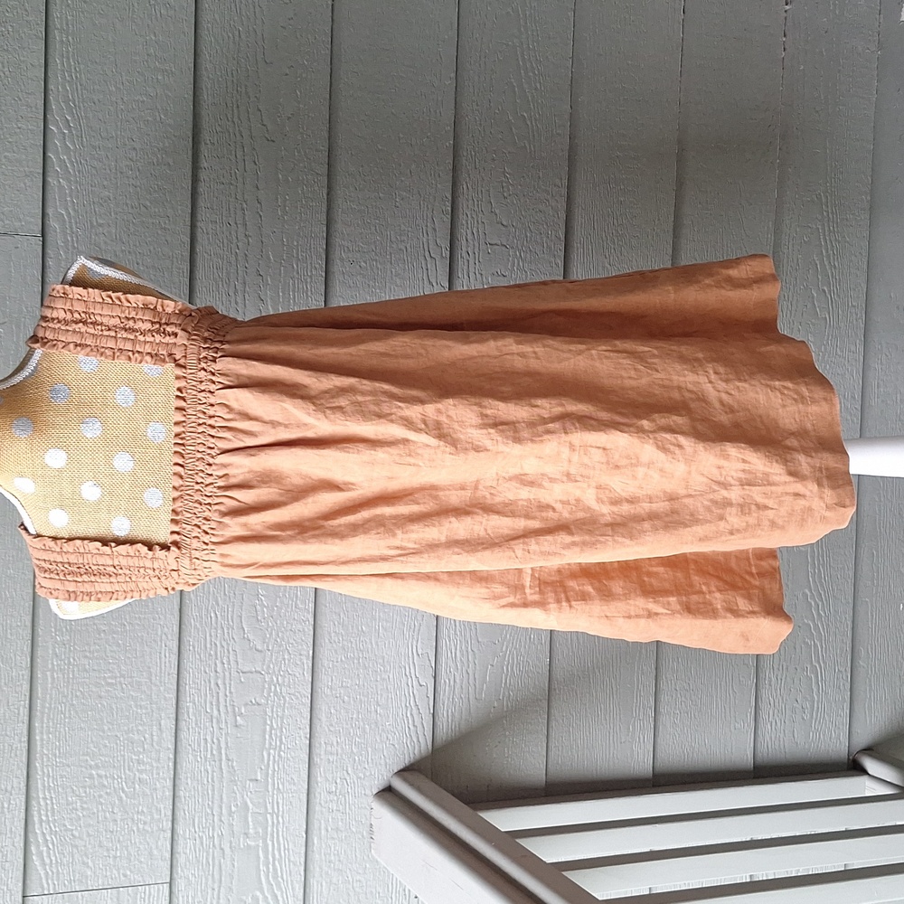 Everlane The Smocked Linen Dress Size XS Light Brown - Picture 7 of 14